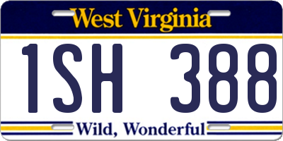 WV license plate 1SH388