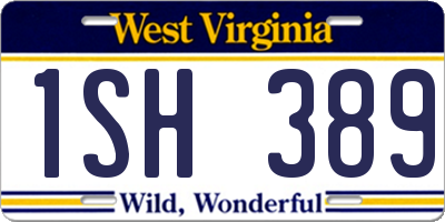 WV license plate 1SH389