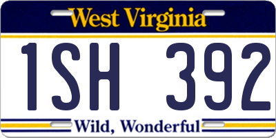 WV license plate 1SH392