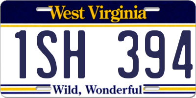 WV license plate 1SH394