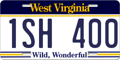 WV license plate 1SH400