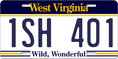 WV license plate 1SH401