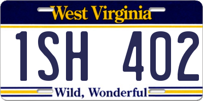 WV license plate 1SH402