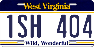 WV license plate 1SH404
