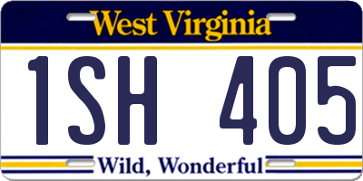 WV license plate 1SH405