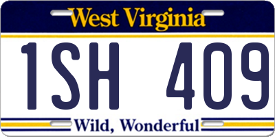 WV license plate 1SH409