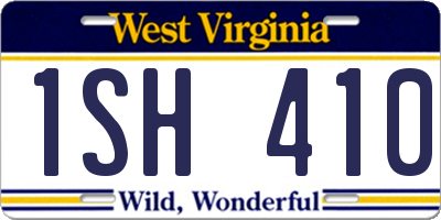 WV license plate 1SH410