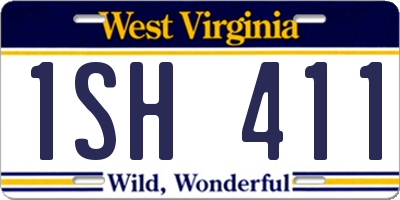 WV license plate 1SH411