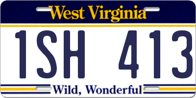 WV license plate 1SH413