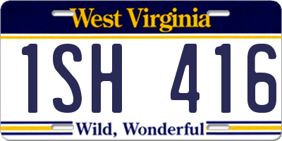 WV license plate 1SH416