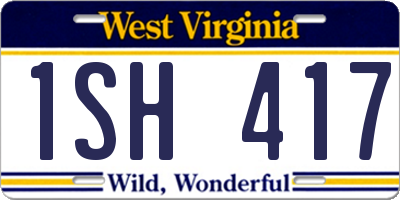 WV license plate 1SH417