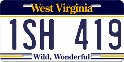 WV license plate 1SH419