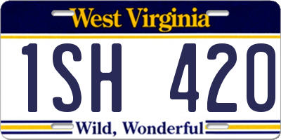 WV license plate 1SH420