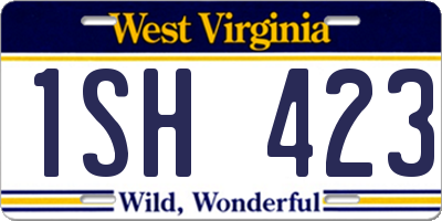 WV license plate 1SH423