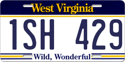 WV license plate 1SH429