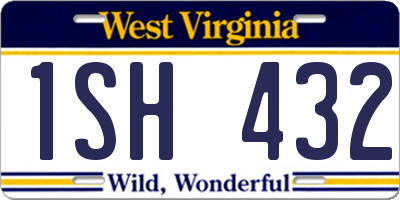WV license plate 1SH432