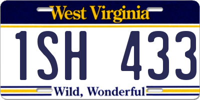 WV license plate 1SH433