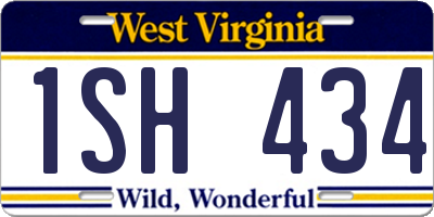 WV license plate 1SH434