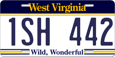 WV license plate 1SH442