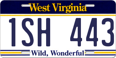 WV license plate 1SH443