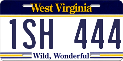 WV license plate 1SH444