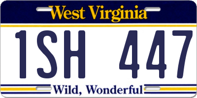 WV license plate 1SH447