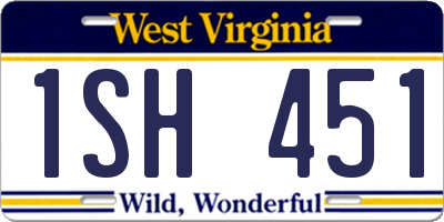 WV license plate 1SH451