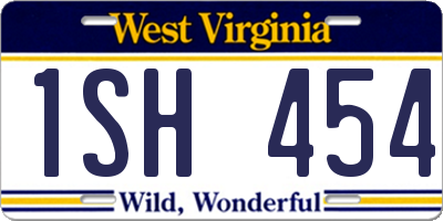 WV license plate 1SH454