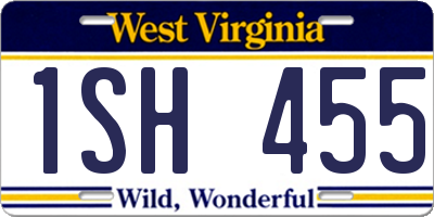 WV license plate 1SH455