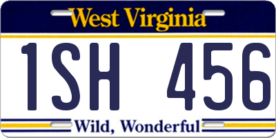 WV license plate 1SH456