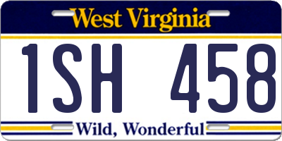 WV license plate 1SH458