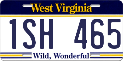 WV license plate 1SH465