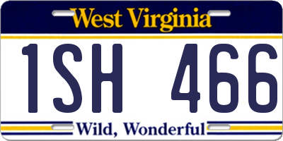 WV license plate 1SH466