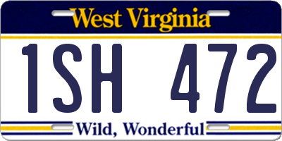WV license plate 1SH472