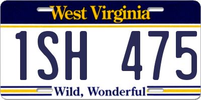 WV license plate 1SH475