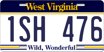 WV license plate 1SH476