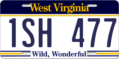 WV license plate 1SH477