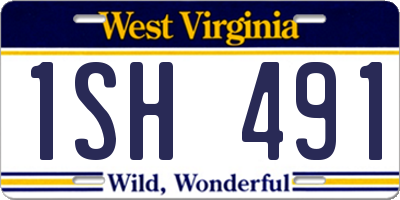WV license plate 1SH491