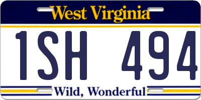 WV license plate 1SH494