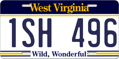 WV license plate 1SH496