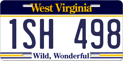 WV license plate 1SH498