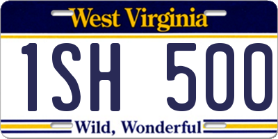 WV license plate 1SH500