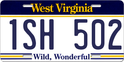 WV license plate 1SH502