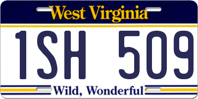 WV license plate 1SH509
