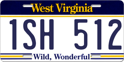 WV license plate 1SH512
