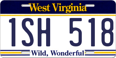 WV license plate 1SH518