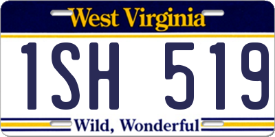 WV license plate 1SH519