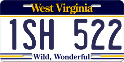 WV license plate 1SH522