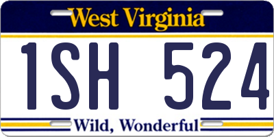 WV license plate 1SH524