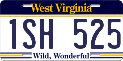 WV license plate 1SH525